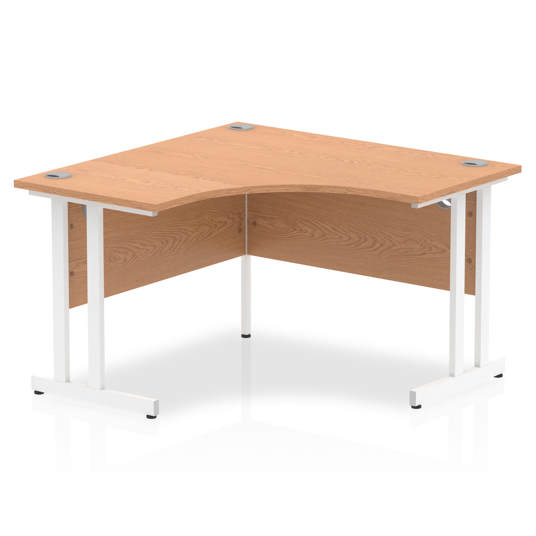 Impulse 1200 Corner Desk White Cantilever Leg Desk Oak