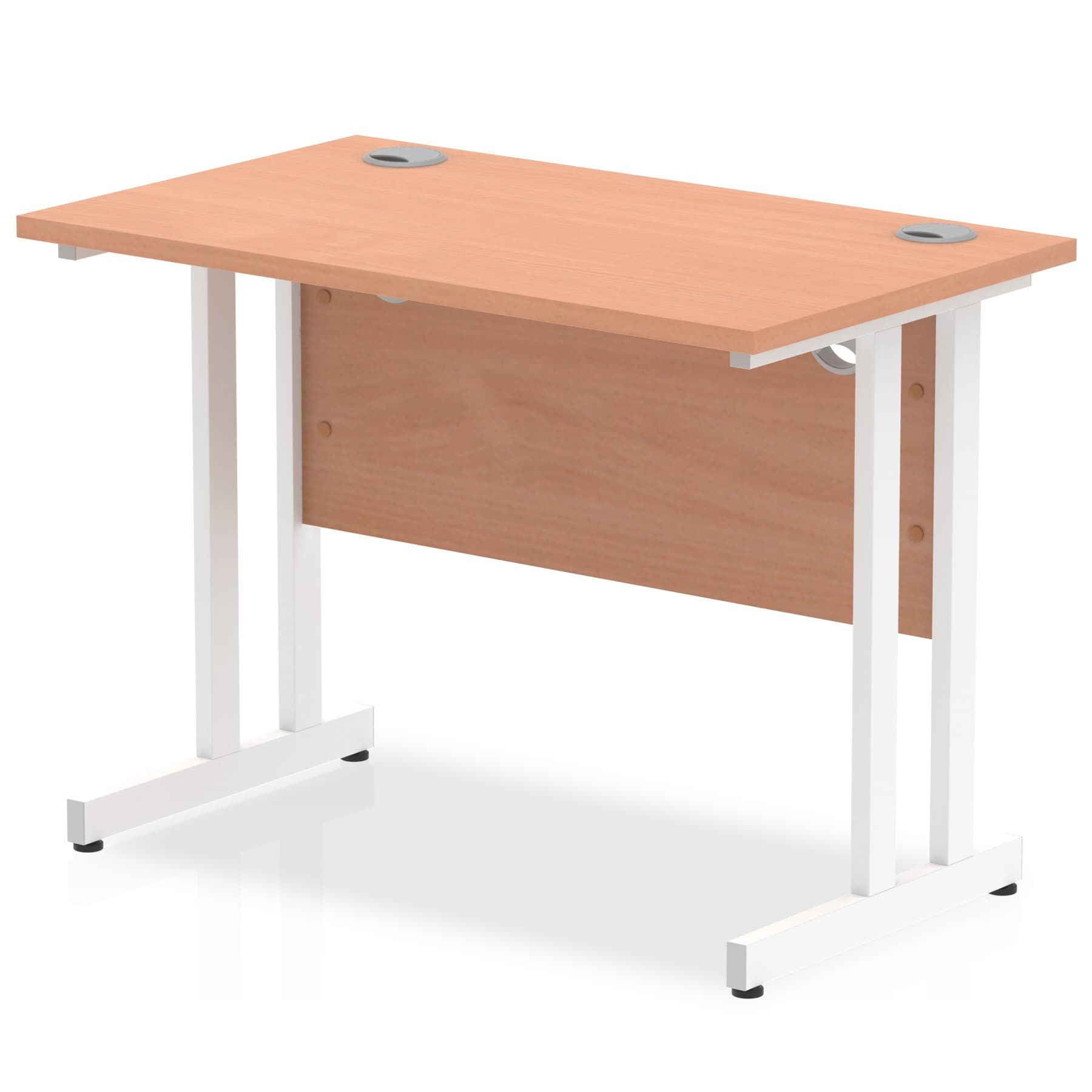 Impulse 1000/600 Rectangle White Cantilever Leg Desk Beech