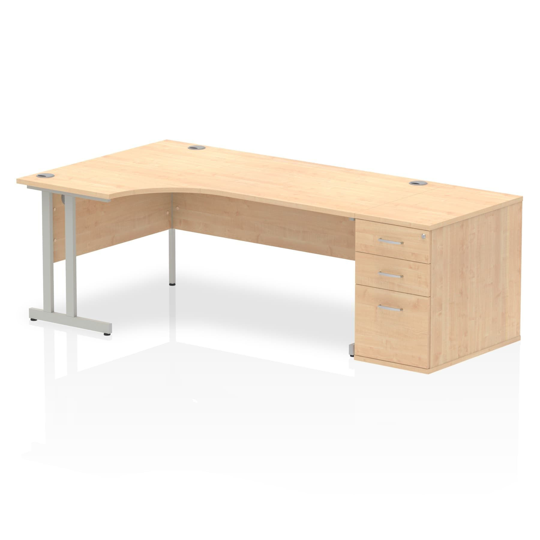 Impulse 1600mm Left Hand Crescent Desk Cantilever Leg Package Deal