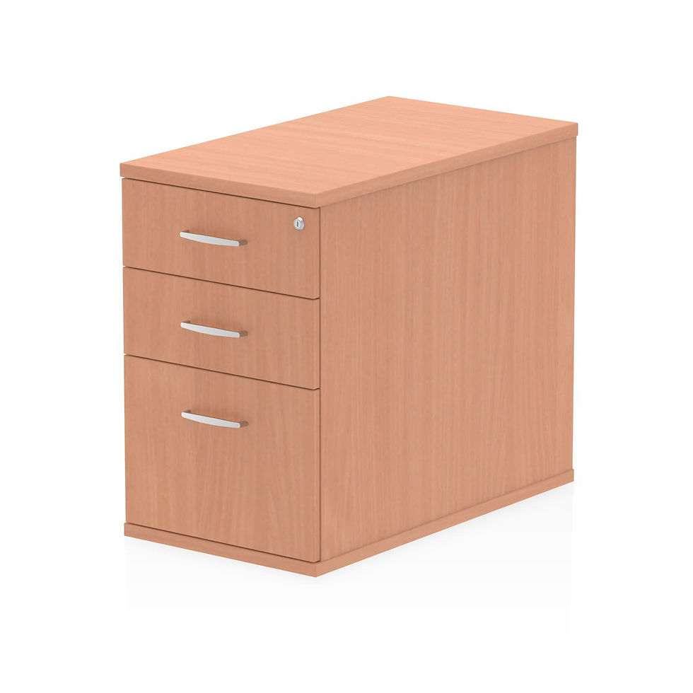 Impulse 800 Desk High Pedestal 3 Drawer Beech