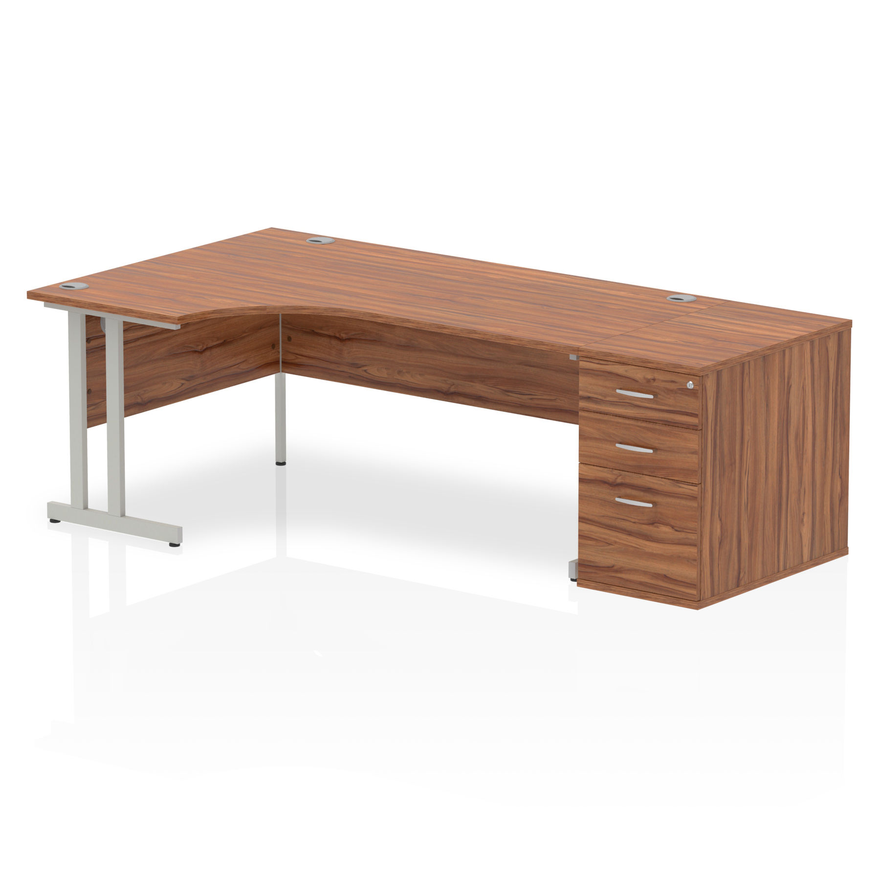Impulse 1600mm Left Hand Crescent Desk Cantilever Leg Package Deal