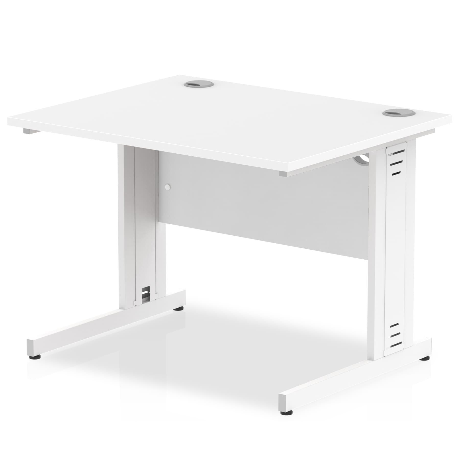 Impulse 1000/800 Rectangle White Cable Managed Leg Desk White