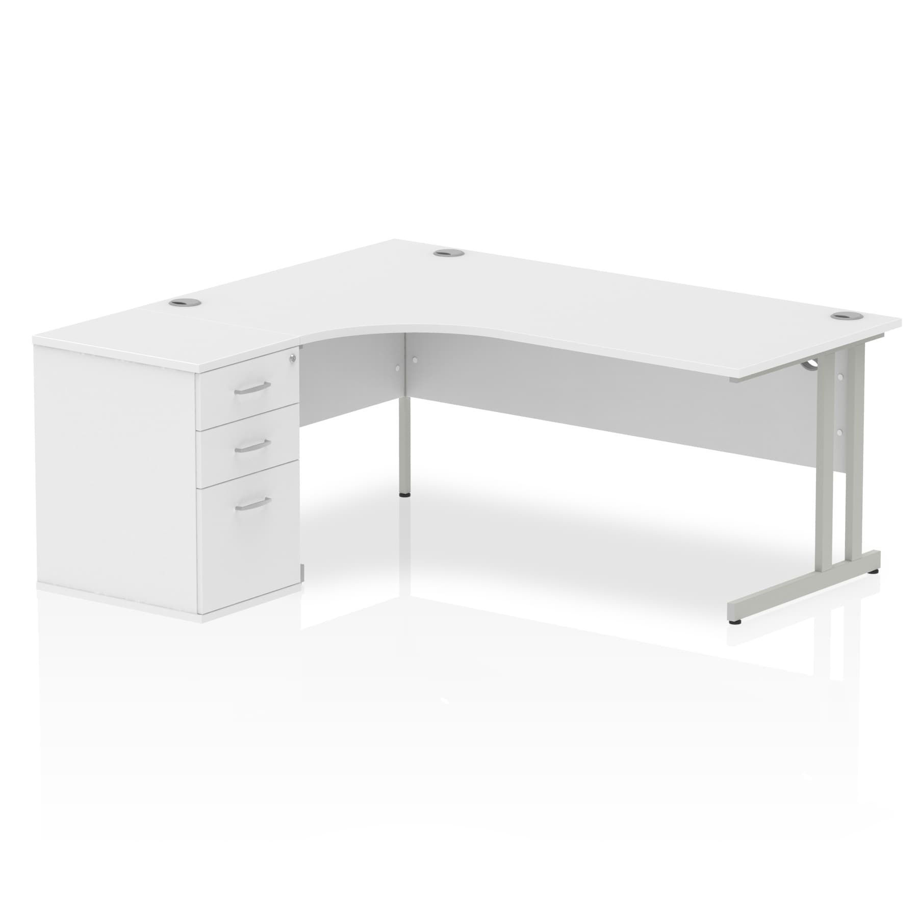 Impulse 1600mm Left Hand Crescent Desk Cantilever Leg Package Deal