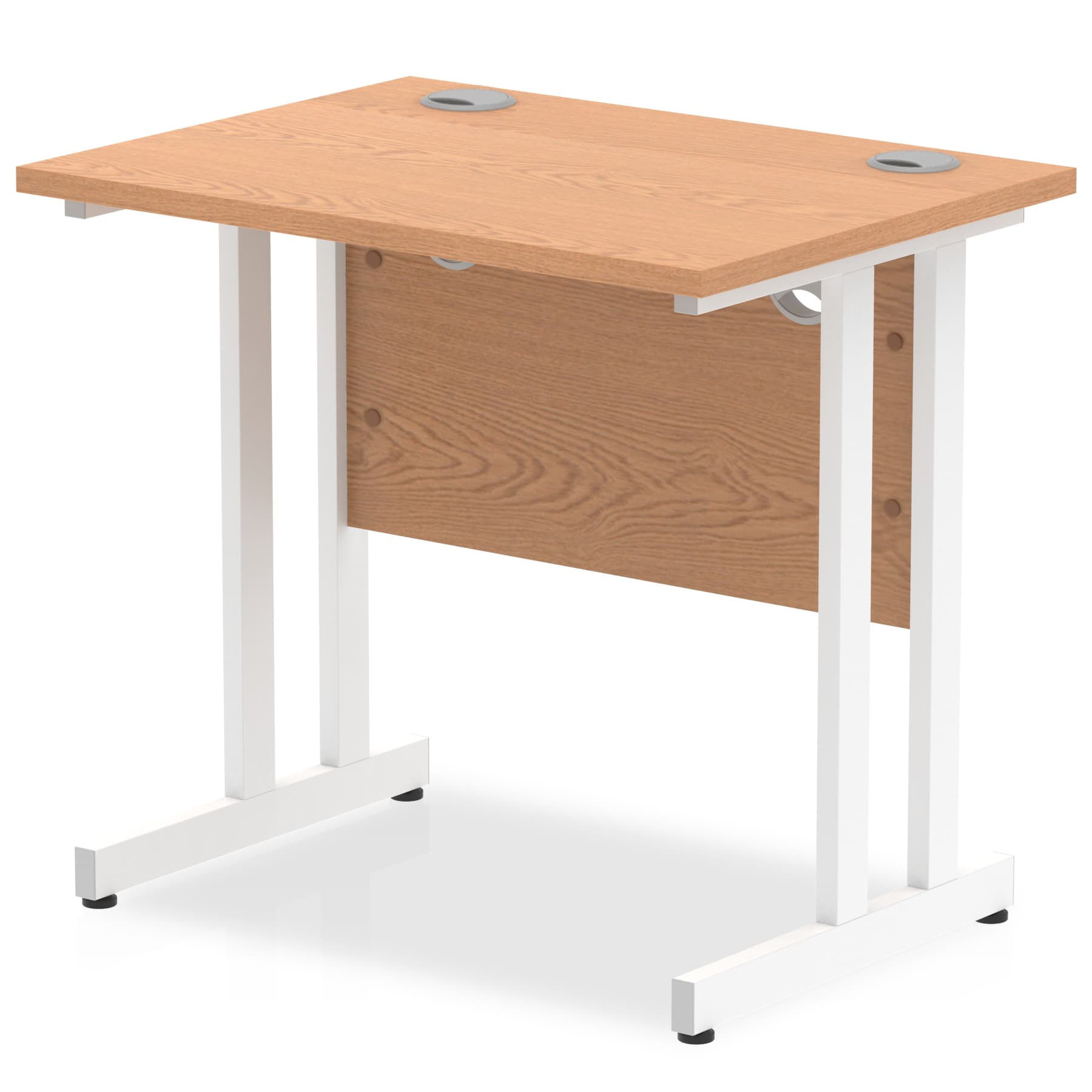Impulse 800/600 Rectangle White Cantilever Leg Desk Oak