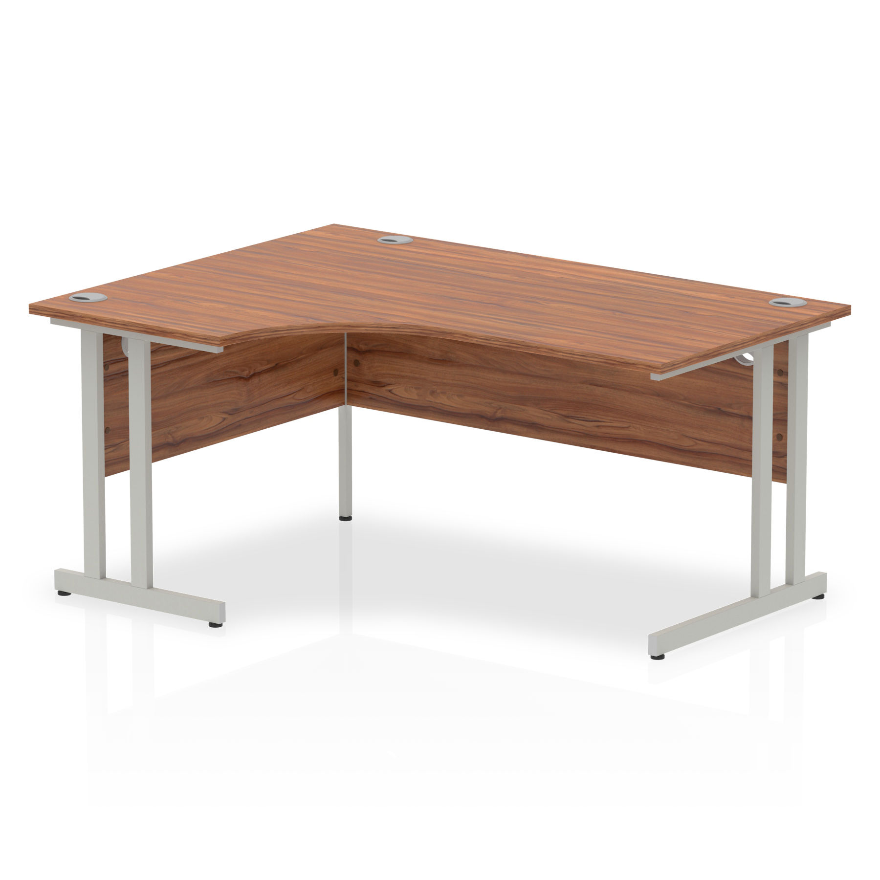 Impulse Cantilever 1600 Left Hand Crescent Desk Walnut
