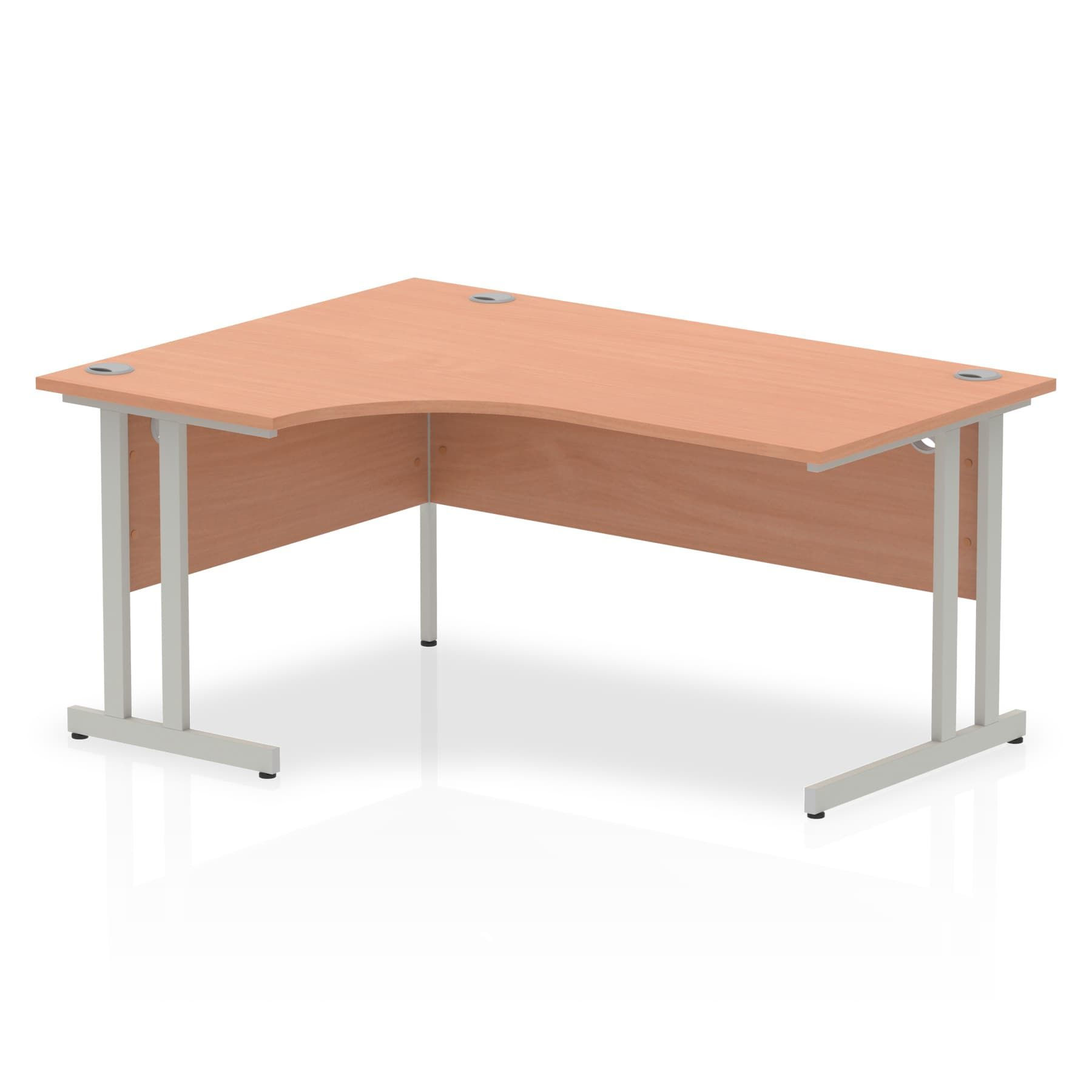 Impulse Cantilever 1600 Left Hand Crescent Desk Beech