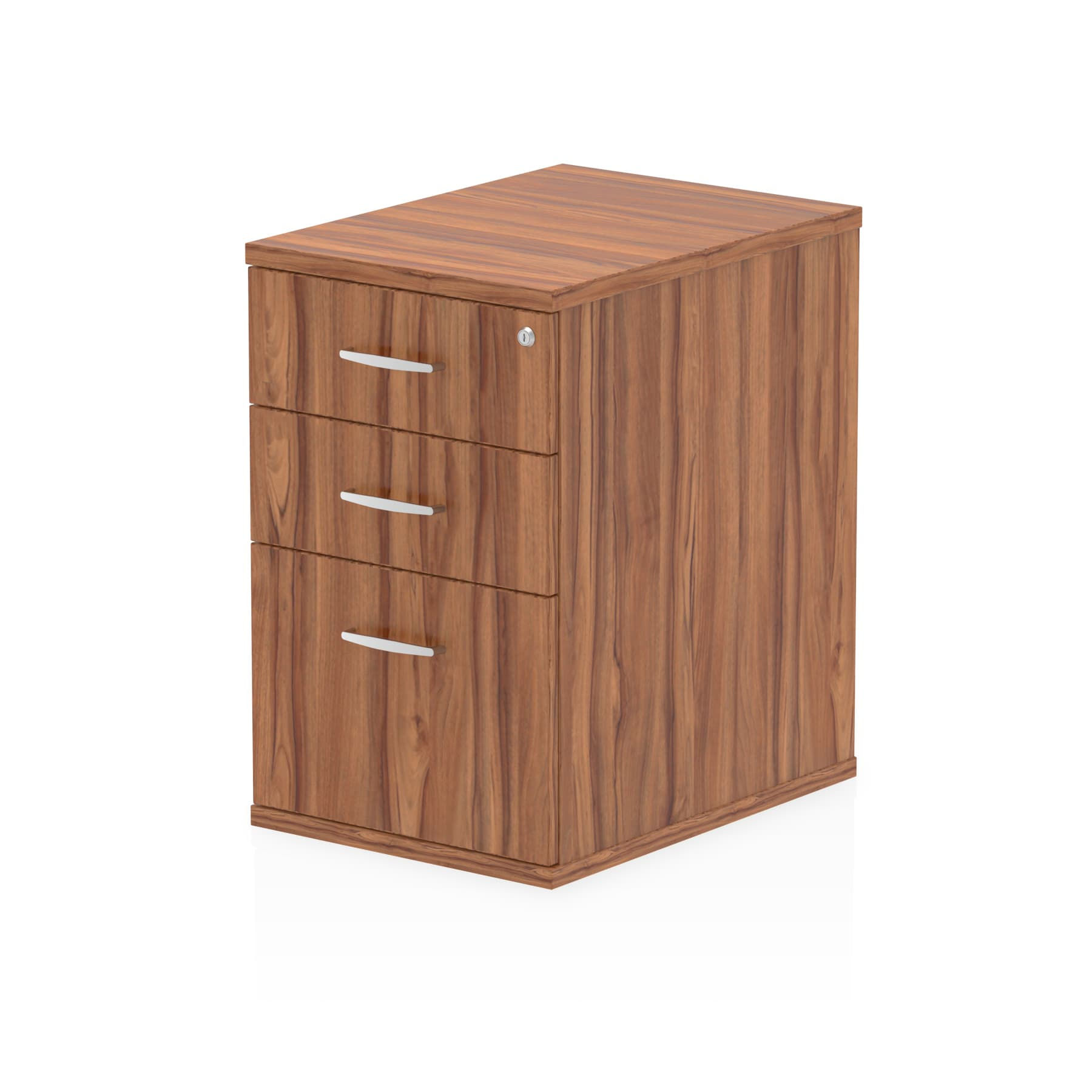 Impulse 600 Desk High Pedestal 3 Drawer Walnut
