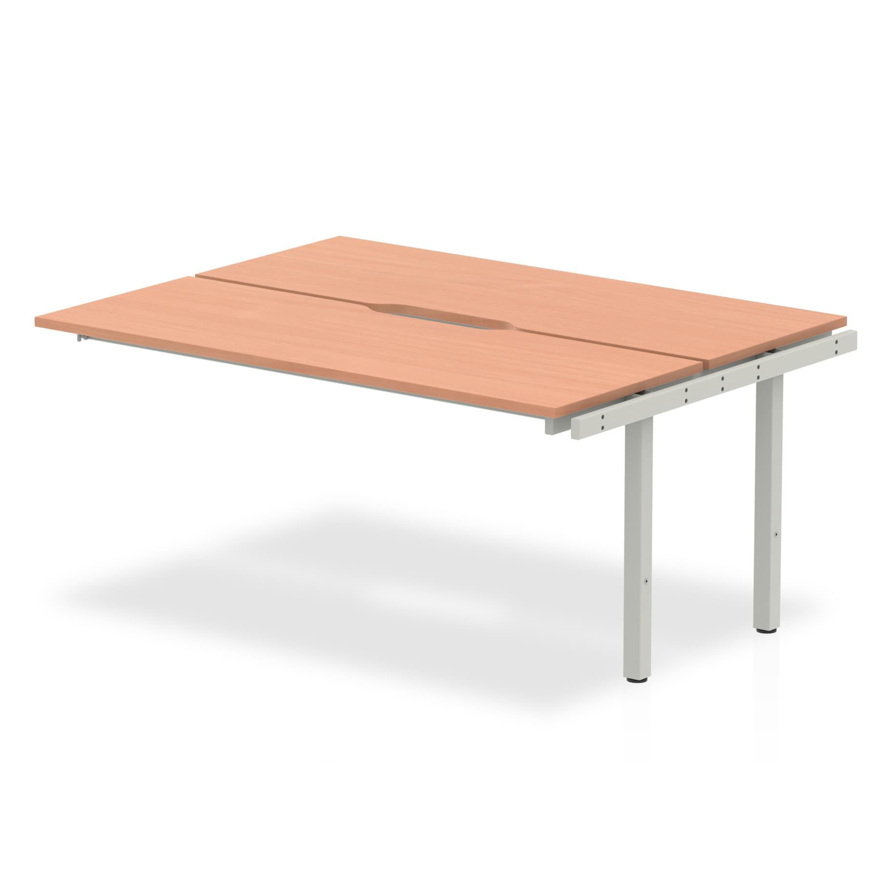 B2B Ext Kit White Frame Bench Desk 1200 Beech