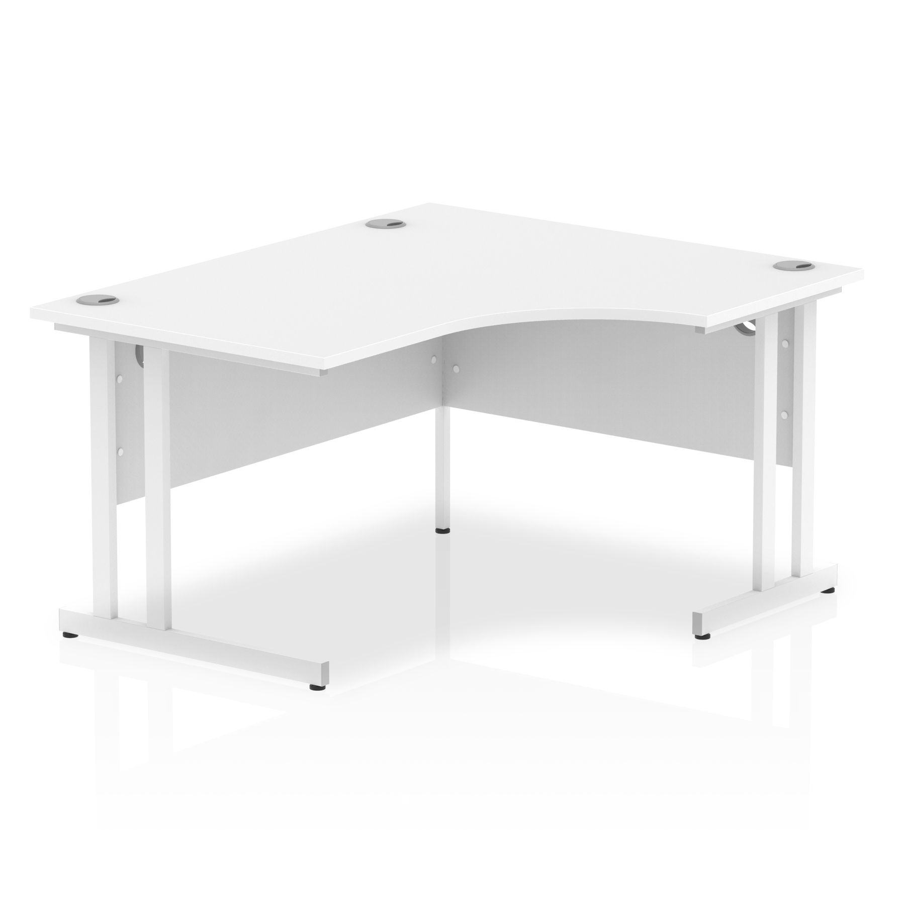 Impulse 1400 Right Hand White Crescent Cantilever Leg Desk White