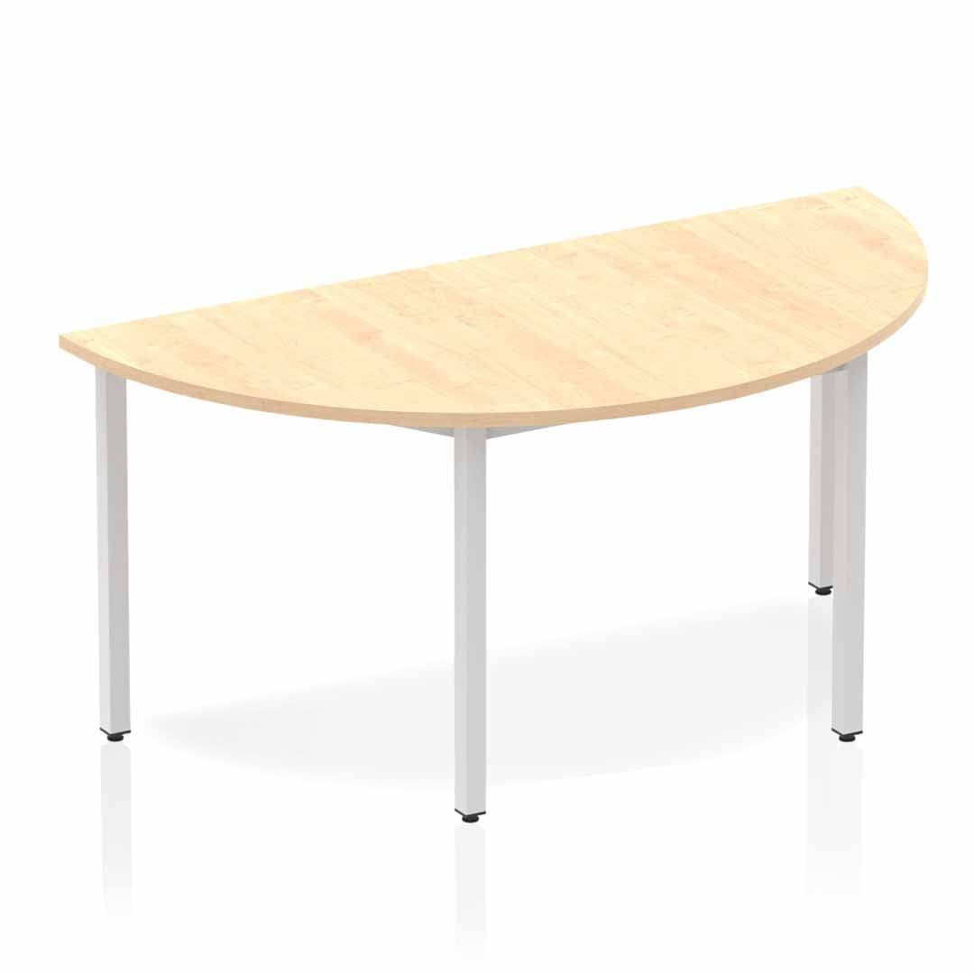 Impulse Semi-circle Table 1600 Maple Box Frame Leg Silver