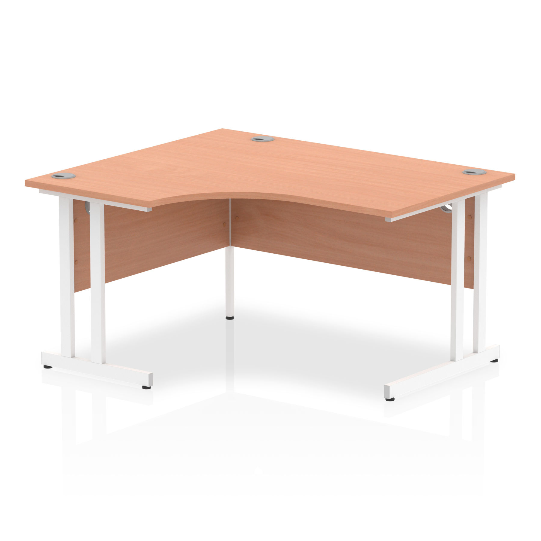 Impulse 1400 Left Hand White Crescent Cantilever Leg Desk Beech