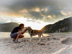owner and pet moment, ,captured by MichelleT Pet Photography in West Kootenay, British Columbia.