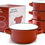 Thumbnail: Baking Serving Ceramic Red 16 Oz Soup Bowls with Handles - Set of Four - Stonewa