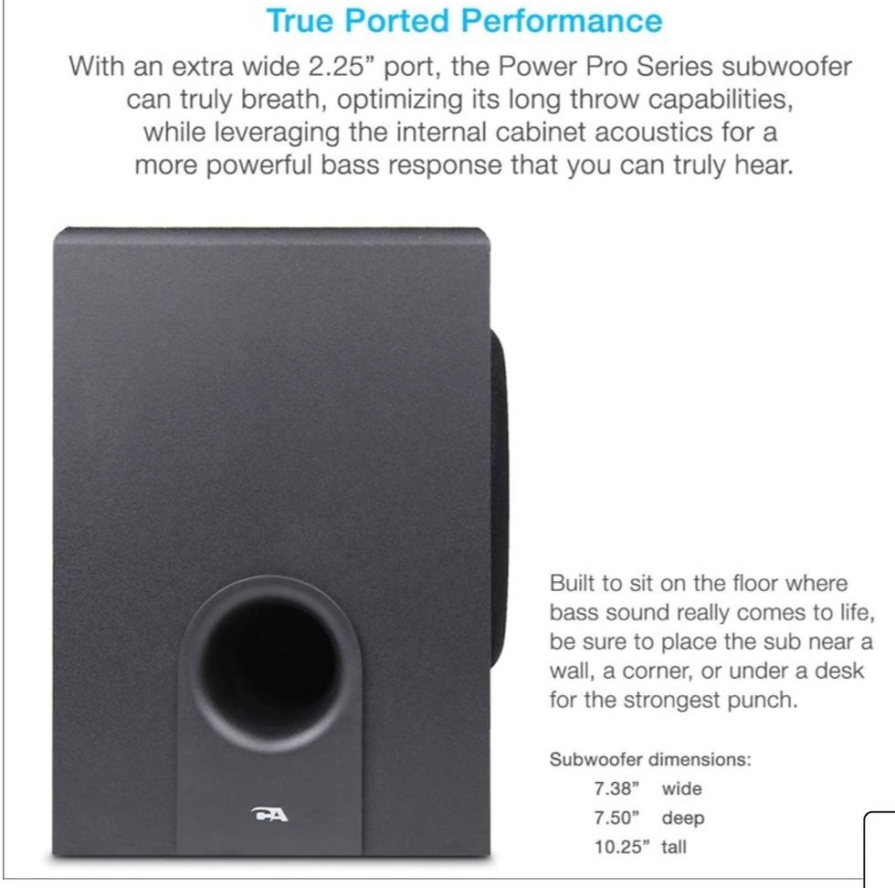 Thumbnail: Cyber Acoustics CA-3602FFP 2.1 Speaker Sound System with Subwoofer and Control P