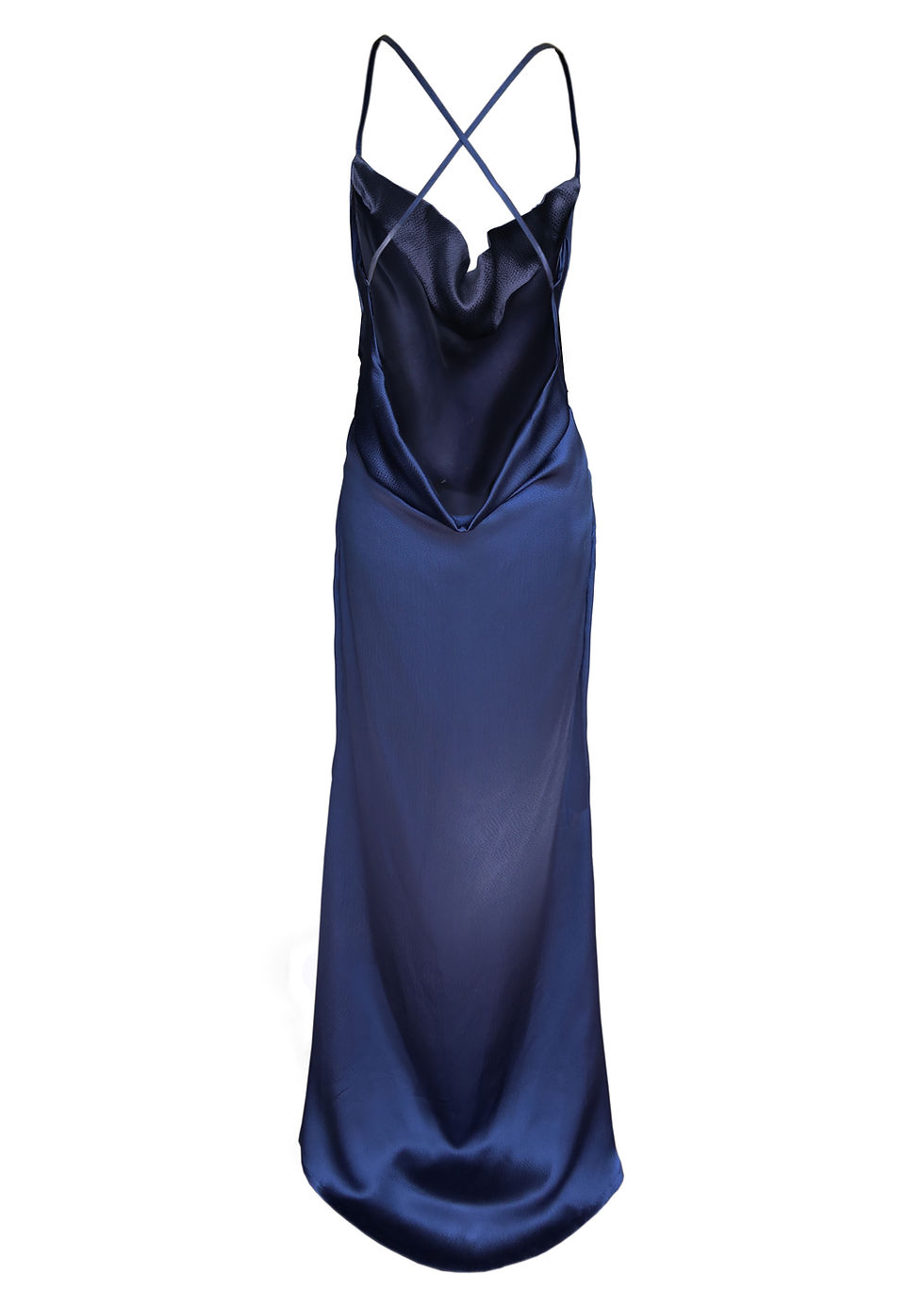 Thumbnail: Cowl drape backless gown - Navy