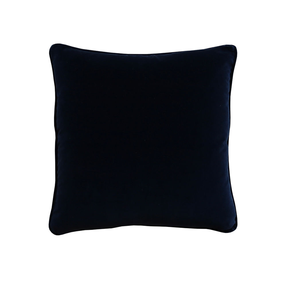 Thumbnail: Ocean depths silk cushion with velvet piping