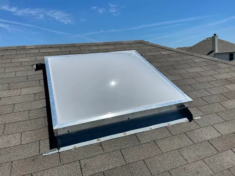 Acrylic Skylight new installation on shingles