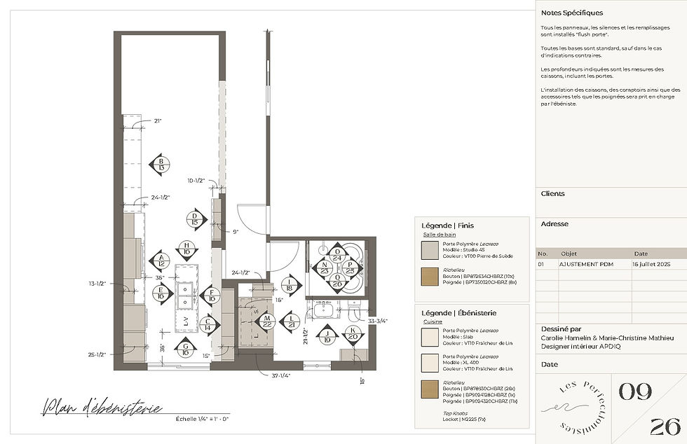 Plan d'ébénisterie