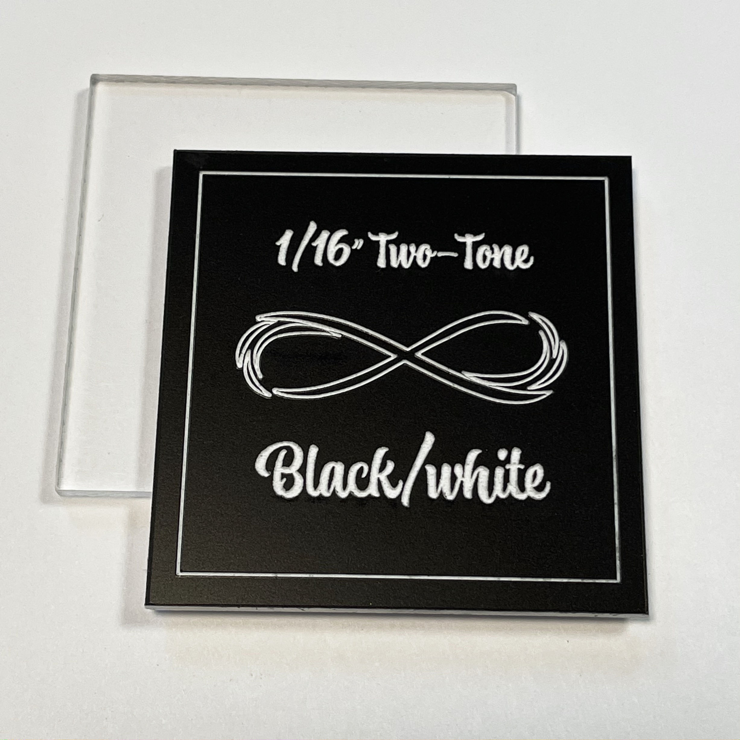 1/16" Black/White Two-Tone Acrylic