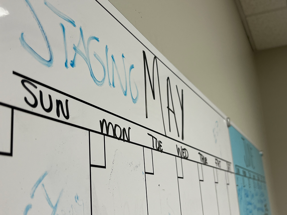 Team mapping out a sign project on a whiteboard