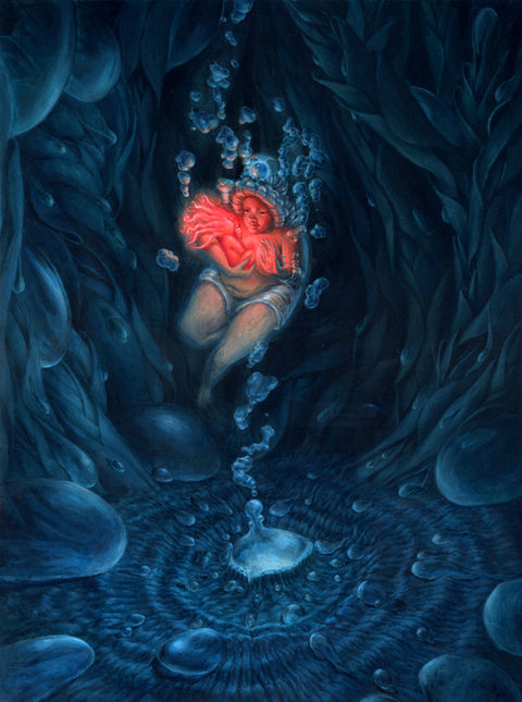 Painter and Illustrator Maggie Tseng's painting of the astrological goddess sign cancer.