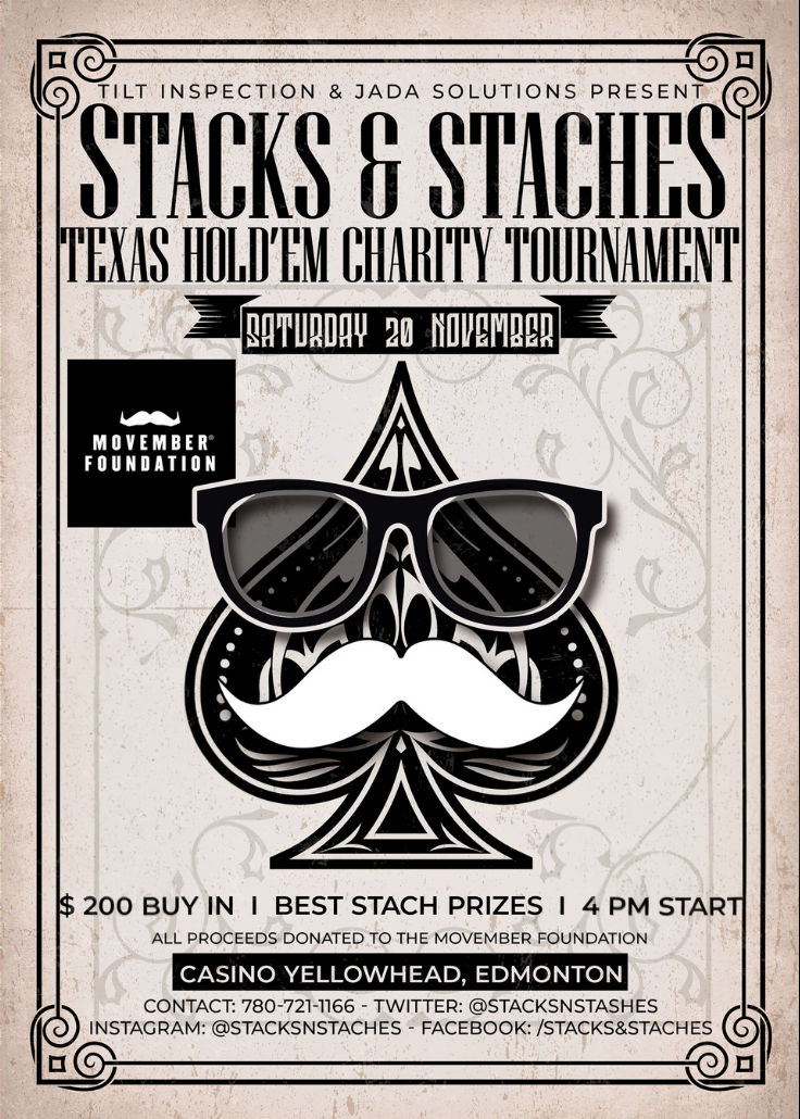 Tilt Inspectiontaken part in a Stacks & Staches poker tournament for Movember
