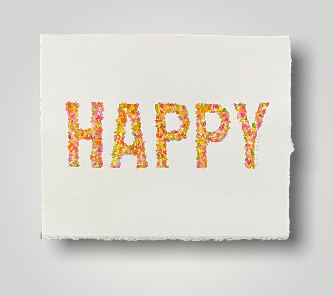 Happy in Flower Letters