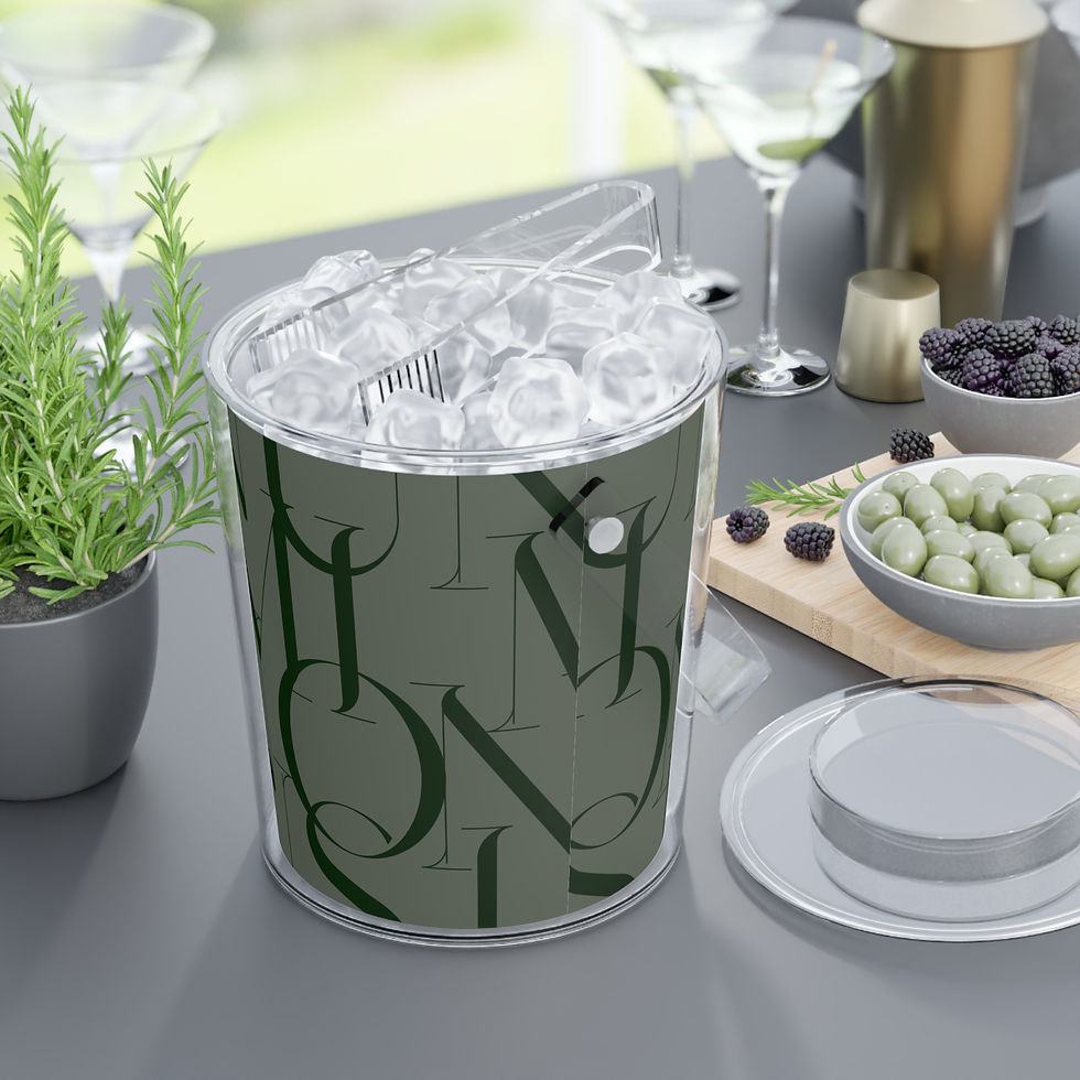 Thumbnail: Ice Bucket with Tongs (Olive)