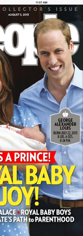 People magazine cover: Kate, William, and baby, 