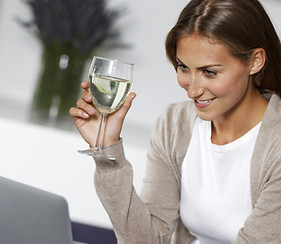 Remote - White Female on Laptop - Wine-1