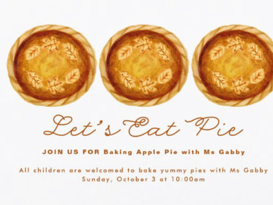 All Children . . . Apple Pie Baking on October 3