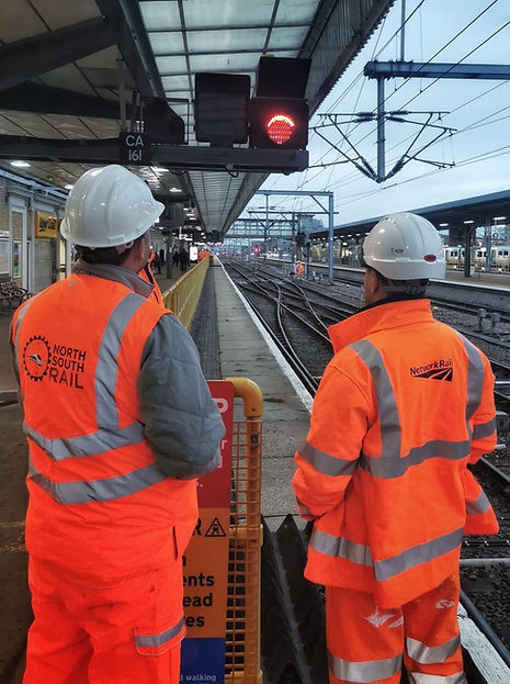 Chris Ritchie on site during Cambridge Re-Signalling Stage 2M Enabling Works for Signal Sighting Commissioning Checks.