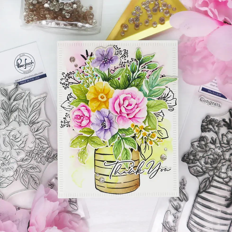 Miniatura: Sello, sueje y estencil Bouquet