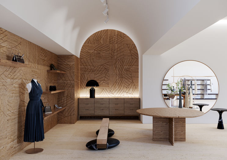 Enterijer u zemljanim tonovima sa mermernim stolom - Kreoo design