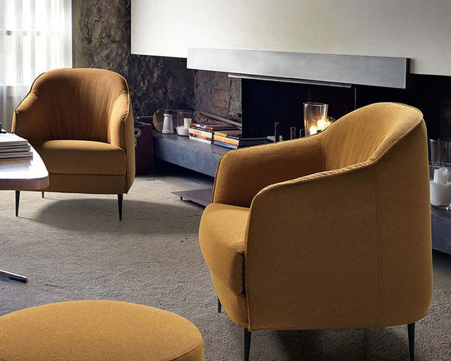 Udobna fotelja žute boje - Rosini