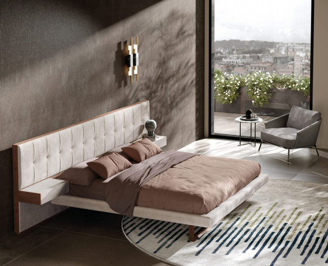 Krevet sa uzglavljem i ugrađenim noćnim natkasnama - Ulivi Salotti