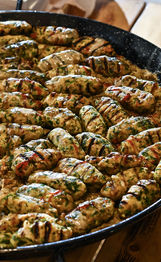 קבב דג ים על קרפצו חצילים