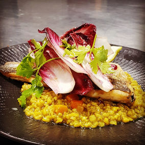 דג על מצע ריזוטו