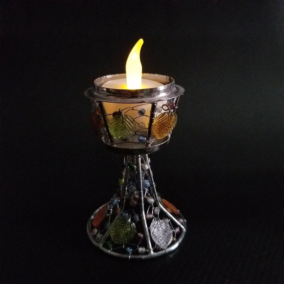Thumbnail: Handmade Colored Glass Tea Light Candle Holder