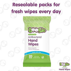 Antibacterial Hand Wipes by Boogie Wipes, Alcohol-Free, Hypoallergenic and Moisturizing Aloe, Boogie Hand Wipes for Adults and Kids, 5 Packs of 20…