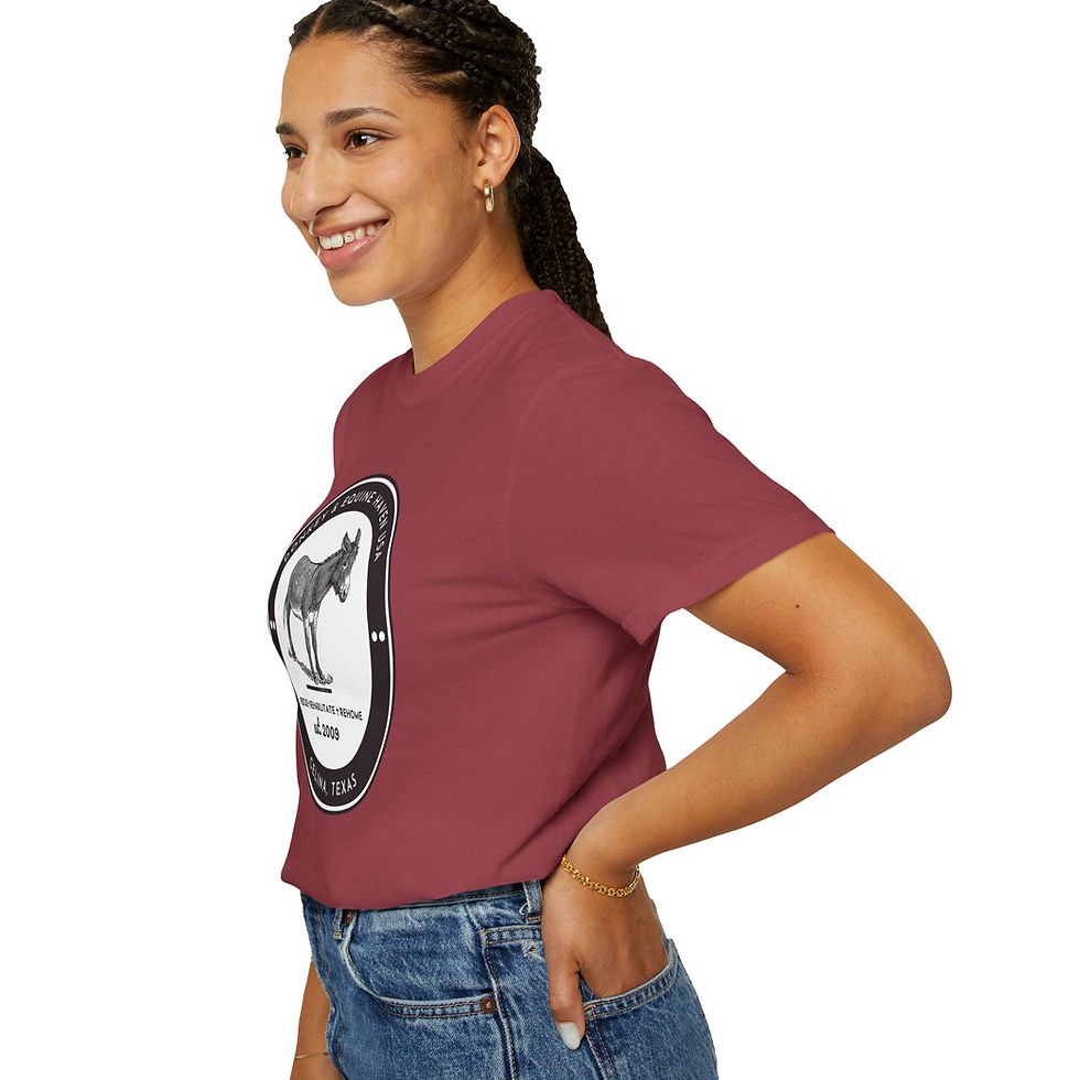 Thumbnail: Premium Comf Clrs Unisex Garment-Dyed T-Shirt - Donkey & Equine Haven Rescue Tee