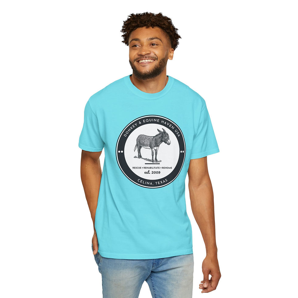 Thumbnail: Premium Comf Clrs Unisex Garment-Dyed T-Shirt - Donkey & Equine Haven Rescue Tee