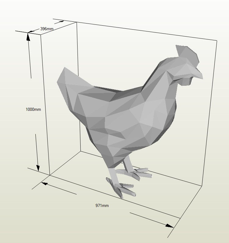 Миниатюра: Полігональна скульптура Курка