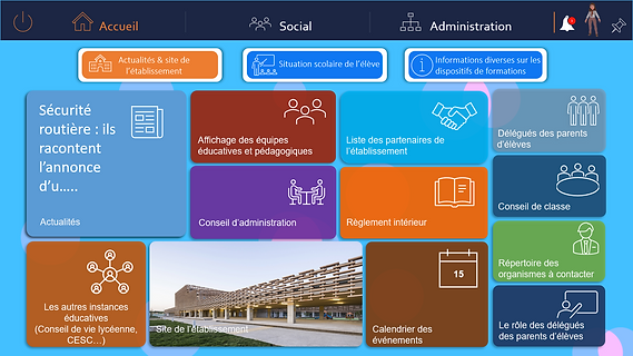 Menu accueil parent