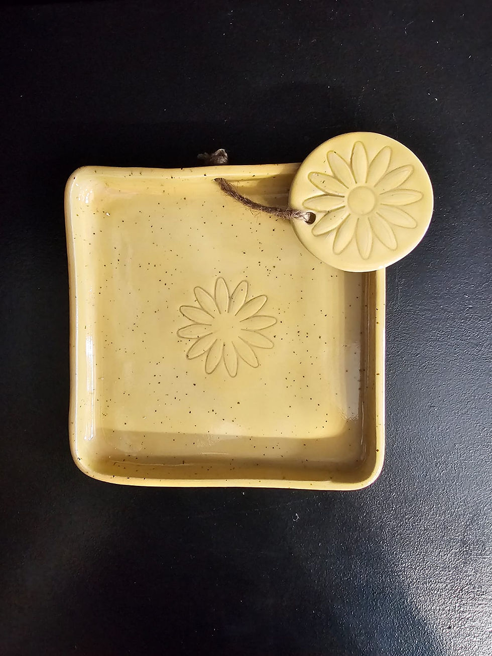 Miniature : Porte-serviette jaune - fleur