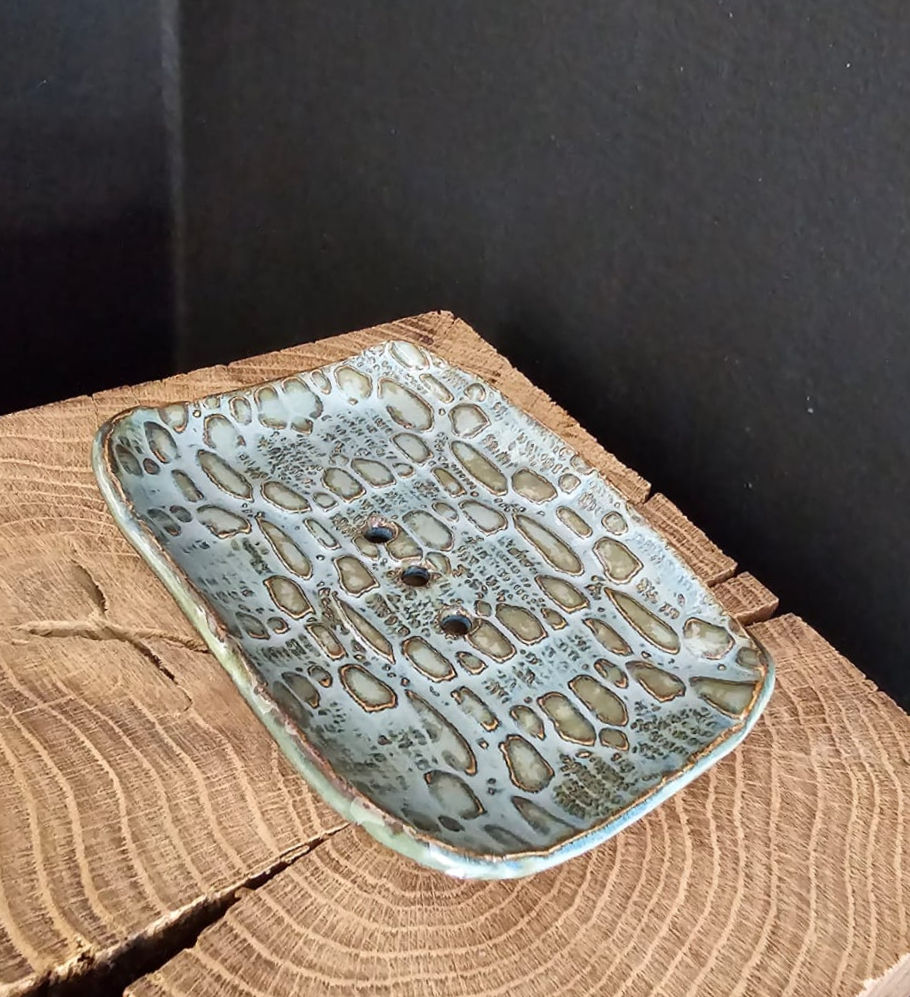 Miniature : Porte-savon vert et bronze