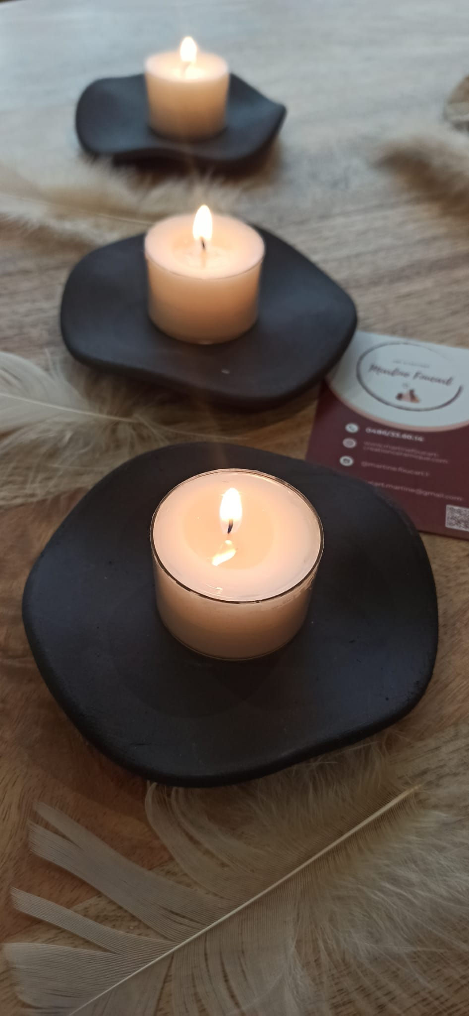 Bougeoirs en céramique - Argile noire