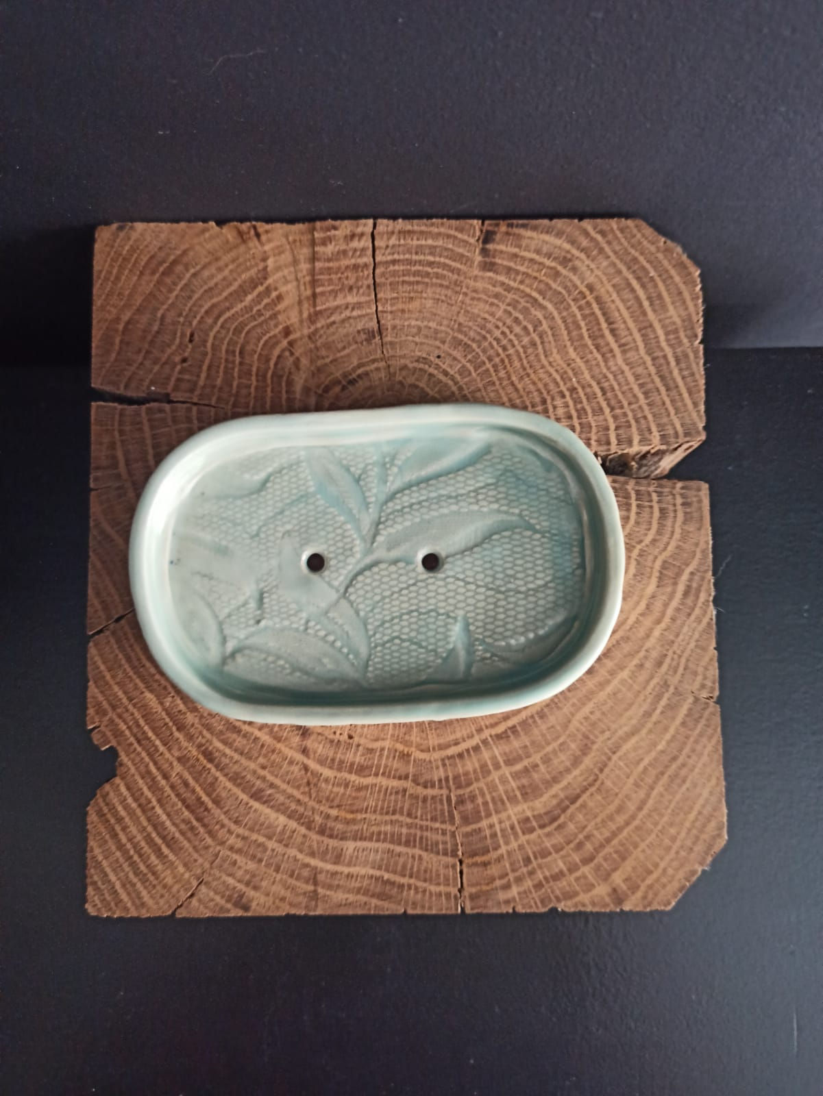 Porte-savon vert d'eau