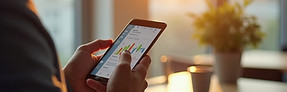 dynamic-shot-professional-entrepreneur-holding-smartphone-reviewing-social-media-growth-me