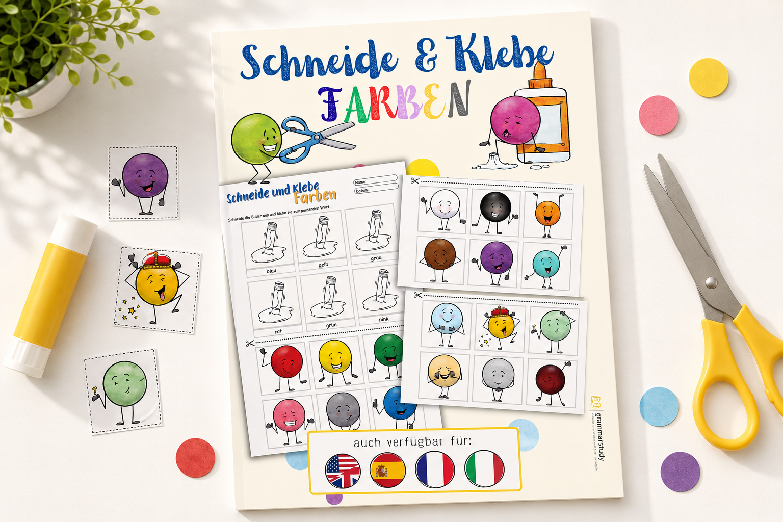 🇩🇪 Farben - Ausschneiden & Kleben